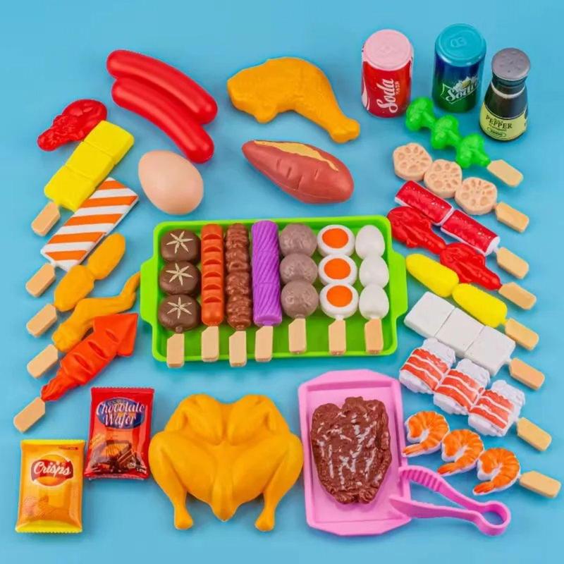 Product Introduction of ของเล่นเด็ก ชุดของเล่นเด็กบาร์บีคิว ชุดอาหารจำลอง BBQ เตาปิ้งย่างของเล่นเซ็ตใหญ่ ชาบูย่าง 109 ชิ้น 10