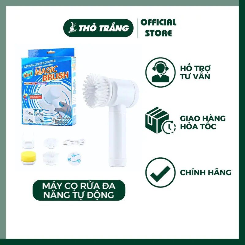 Máy cọ rửa cầm tay đa năng sạc USB, bàn chải vệ sinh nhà bếp, bồn rửa mặt, đánh bóng giày với 3 đầu thay thế tiện lợi 0