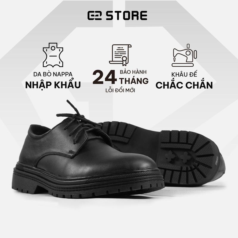 Giày tây nam G2 kiểu chunky derby cổ thấp kiểu công sở bằng da bò cao cấp dáng derby đế khâu chắc chắn Shoes