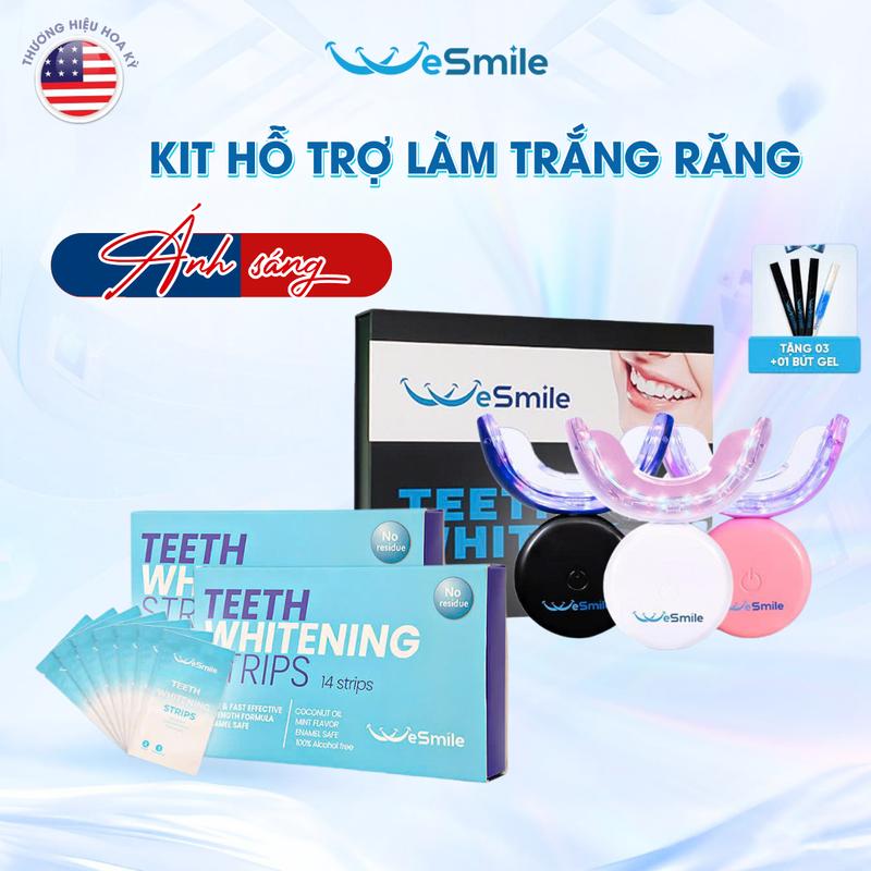 [DEAL HỜI] Bộ sản phẩm hỗ trợ làm trắng răng tại nhà, thành phần an toàn không gây ê buốt gồm Kit ngậm trắng răng Pro và Miếng dán trắng răng - Hàng chính hãng - Bảo hành 12 tháng