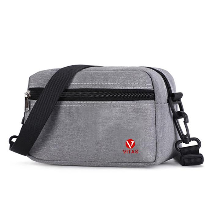 Túi Đeo Chéo Thời Trang Vitas-0276 Unisex Đen Xám Vải Oxford Đeo Vai Nhung Nam messenger bag