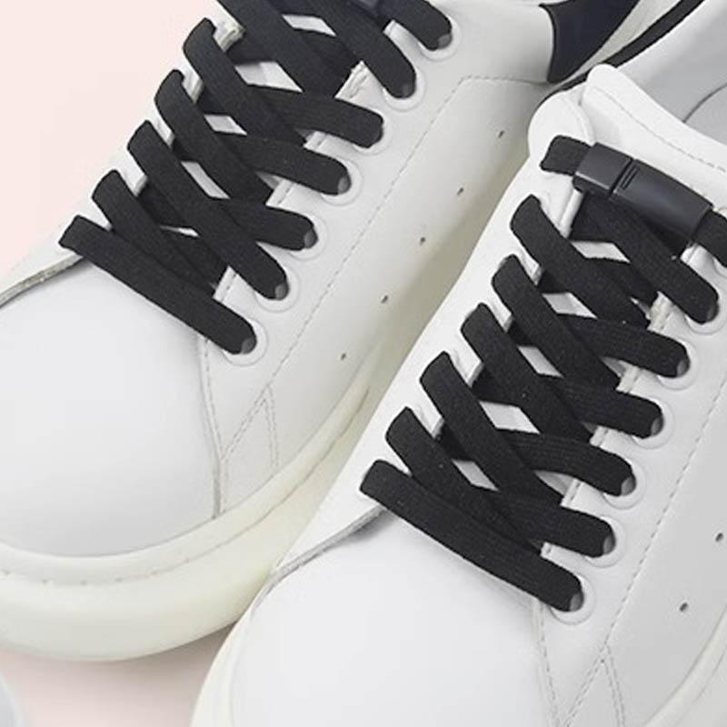 Product Introduction of Lace-Free Lazy Shoelace Buckle Men's and Women's Elastic Stretch Shoelace White Tie-Free Flat Fixed Gadget 0