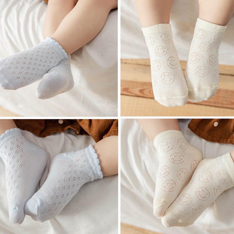 Product Introduction of Bộ 5 đôi tất lưới màu trơn cotton cho bé sơ sinh đến 1 tuổi - Voi Vải Cotton 3