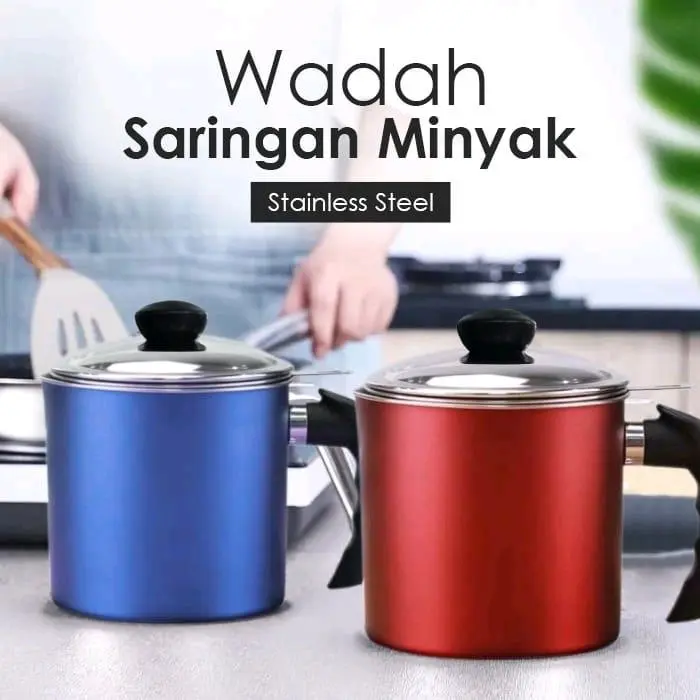 (Aceh) Saringan minyak stainless wadah minyak