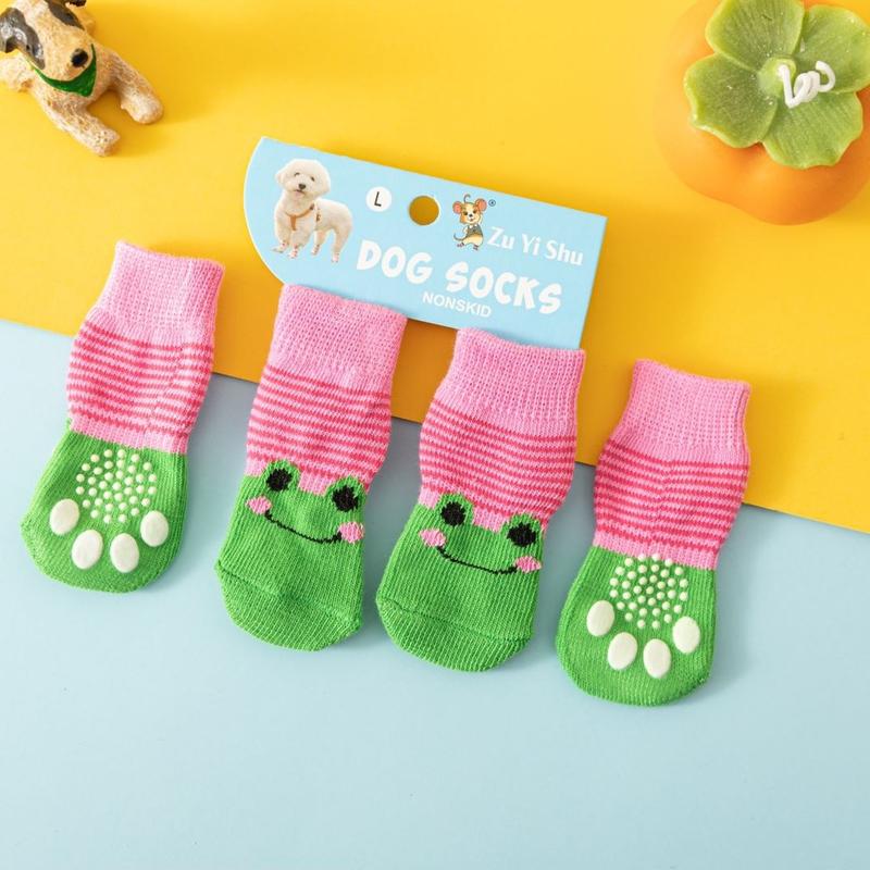 Bộ 4 chiêc Tất cho chó mèo - Vớ đi chân cho thú cưng chất liệu xin xò có lớp chống trơn trượt 8