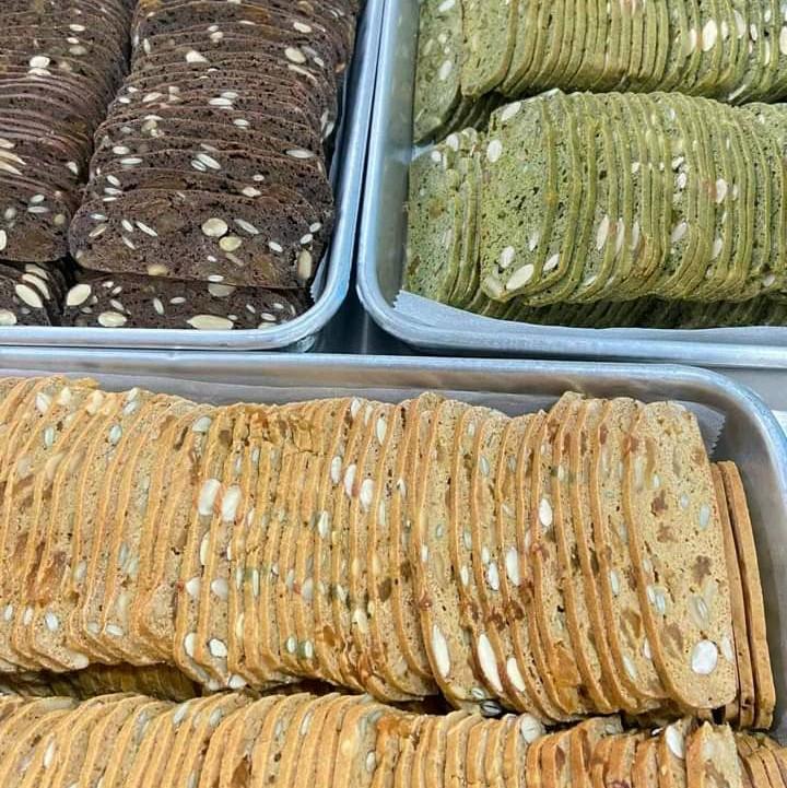 500Gram Bánh Biscotti nguyên cám  3 vị vani/choco/matcha không đường tạo ngọt bằng mật ong , ăn vặt healthy