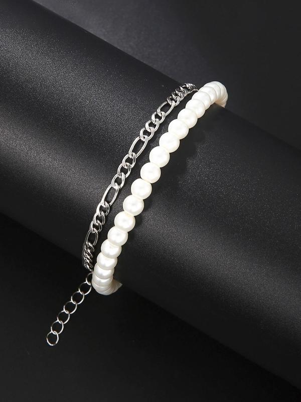 Faux Pearl Decorated Bracelet, Fashionable Jewelry for Women & Men, Trendy All-match & Exquisite Jewelry for Birthday Gift 2