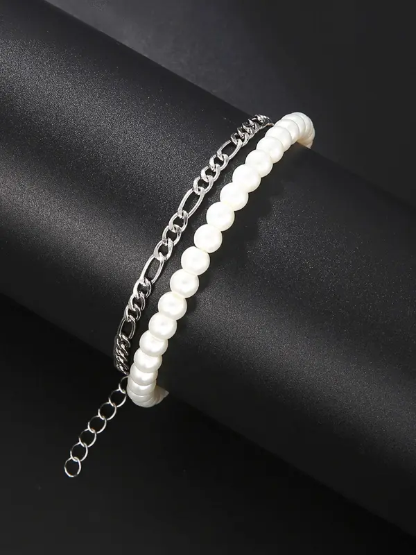 Faux Pearl Decorated Bracelet, Fashionable Jewelry for Women & Men, Trendy All-match & Exquisite Jewelry for Birthday Gift 2