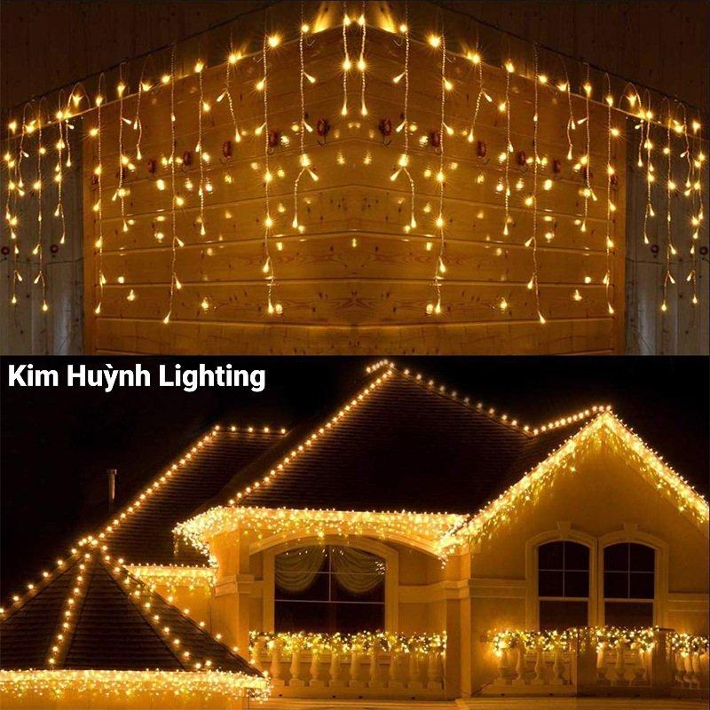 Đèn led rèm mưa mành mưa led rủ trang trí decor chống thấm ngoài trời cắm điện