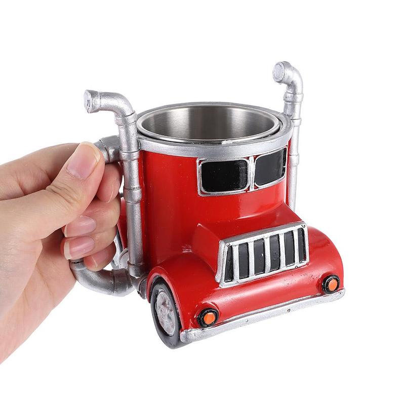 New Durable Truck Coffee Mug Semi Truck 11 Ounces Coffee Cup Handcrafted Semi-trailer Shaped Semi-Truck Coffee Mugs For Men 4