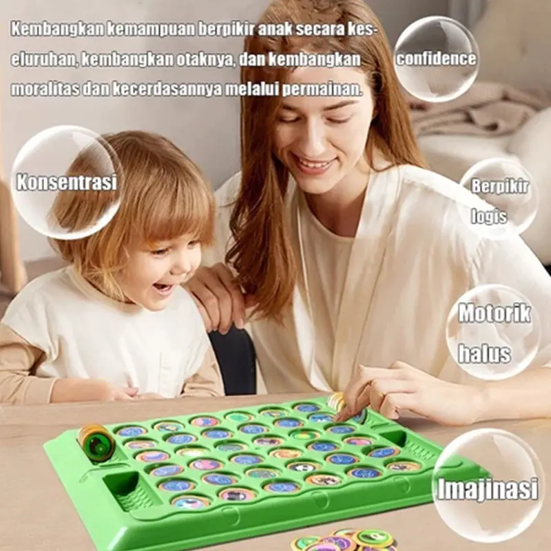 108PCS Mainan Puzzle Anak Edukasi Papan Game Flip Chess Edukatif Sensorik Motorik Keluarga Toys Mainan Memori Otak -Interaktif Multipemain Game Kreativitas
