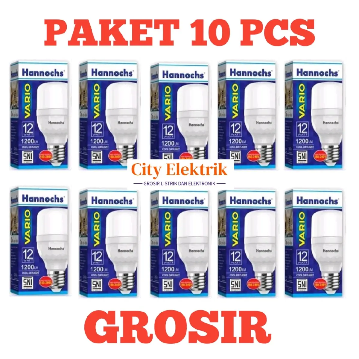 Lampu Bohlam LED Hannochs Vario 12 Watt ( Paket 10 pcs )