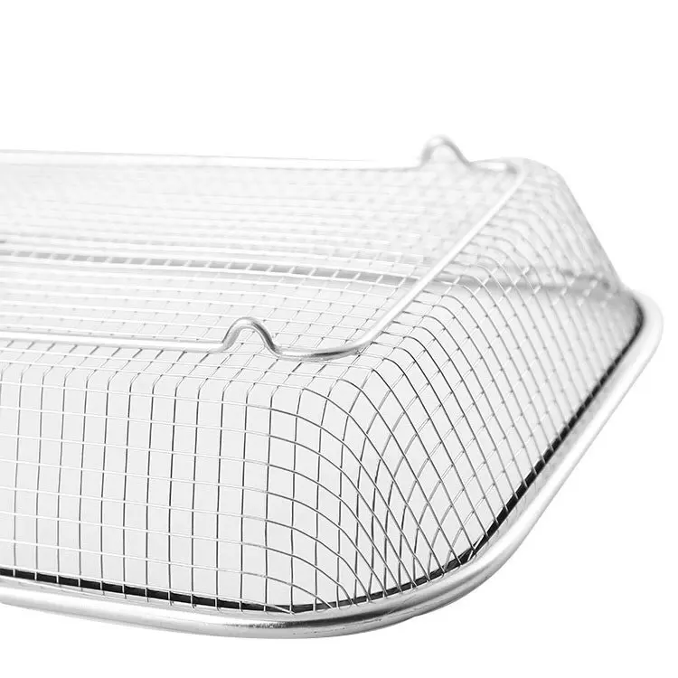 Rổ lưới inox không rỉ sét kích thước 29 x 21cm-Rổ Inox Lưới Đa Năng Giỏ Kitchen 1