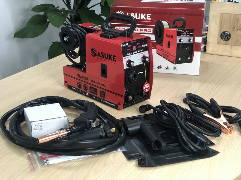 Máy Hàn MIG 5 chức năng Sử Dụng Cả Cuộn Dây 1 KG Và 5 KG mig 200 pro sasuke TẶNG CUỘN DÂY HÀN KHÔNG DÙNG KHÍ, 5 BÉC HÀN