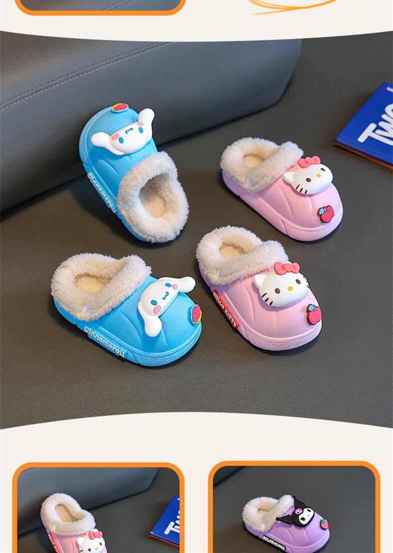 Product Introduction of Sanrio Officially Authorized Clow M Children Cotton Slippers Girls Cartoon Home Warm with Velvet Waterproof Winter 14