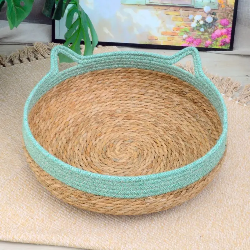 Tổ Mèo, tất cả các mùa, đệm cho thú cưng, tổ mát mẻ cho mùa hè, thích hợp cho mèo và thỏ, được làm bằng Mây, tổ ngủ, 2024 5
