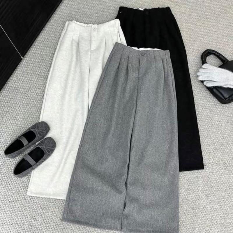 [Đi Đơn Mùng 4 Tết] Quần Ống Xuông Chất Dạ Ép Dày Dặn Cạp Khoá Dành Cho Nữ Dài 95cm Dáng Lửng