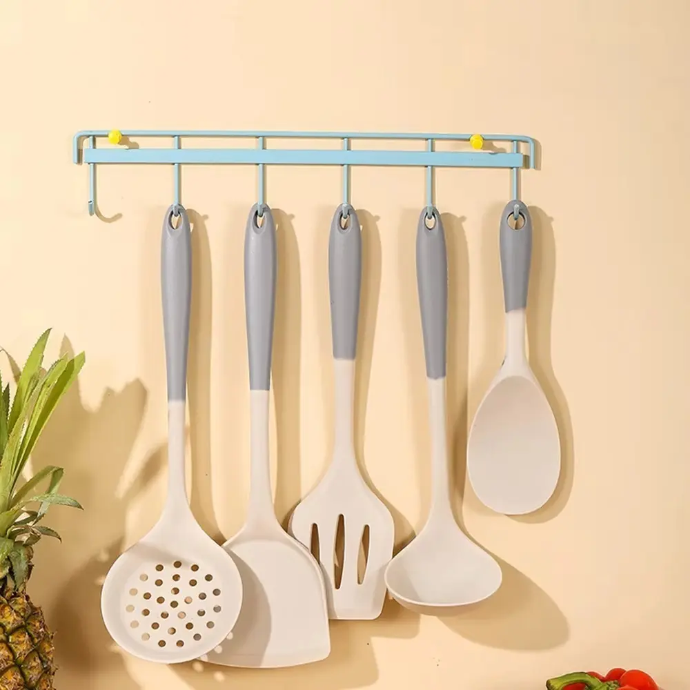 New Dual Color Spatula Set Silicone Long Handle Kitchenware Set Non Stick Soup Spoon Cooking Shovel Kitchen Gadgets Accessories