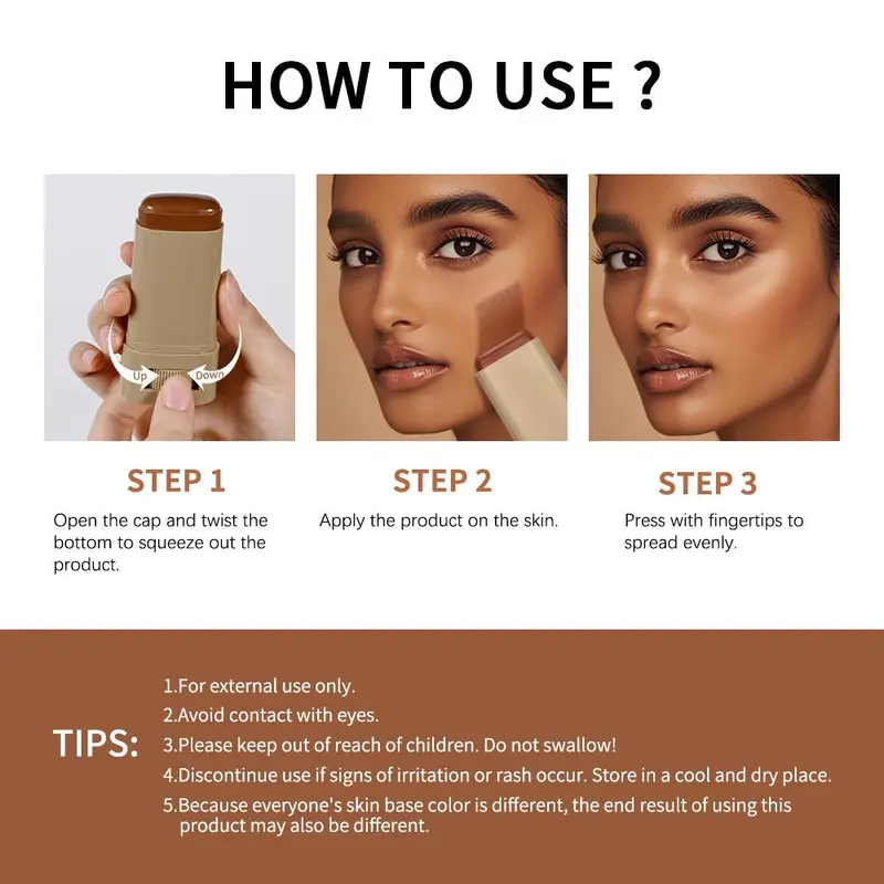 Long-lasting Tinted Solid Foundation, 2 Counts/set Moisturizing Cream Foundation, Smooth Texture, Lightweight Foundation for Women & Girls 8