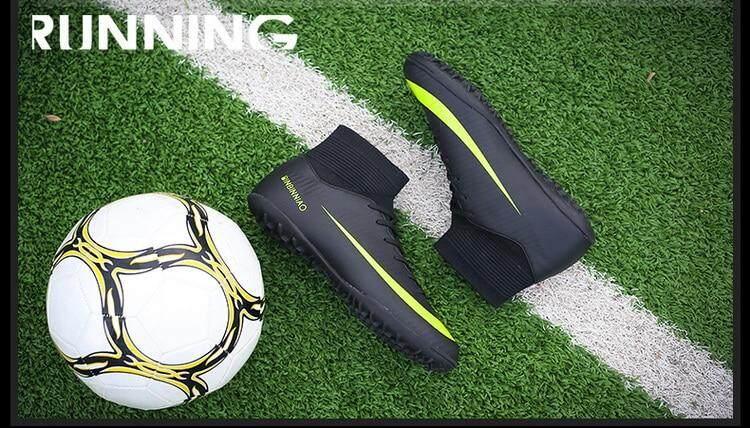 Product Introduction of Giày Futsal dành cho nam và nữ, giày bóng đá có gai dài đến mắt cá chân, giày cao cổ, giày thể thao trong nhà 24