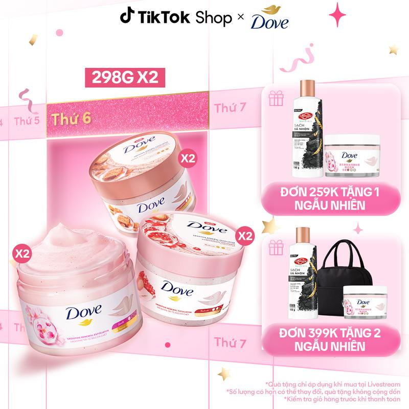  Combo 2 Smoothie Tẩy Da Chết Dưỡng Da Body Dove Hương Đường nâu & Hương dừa 298g  1  
