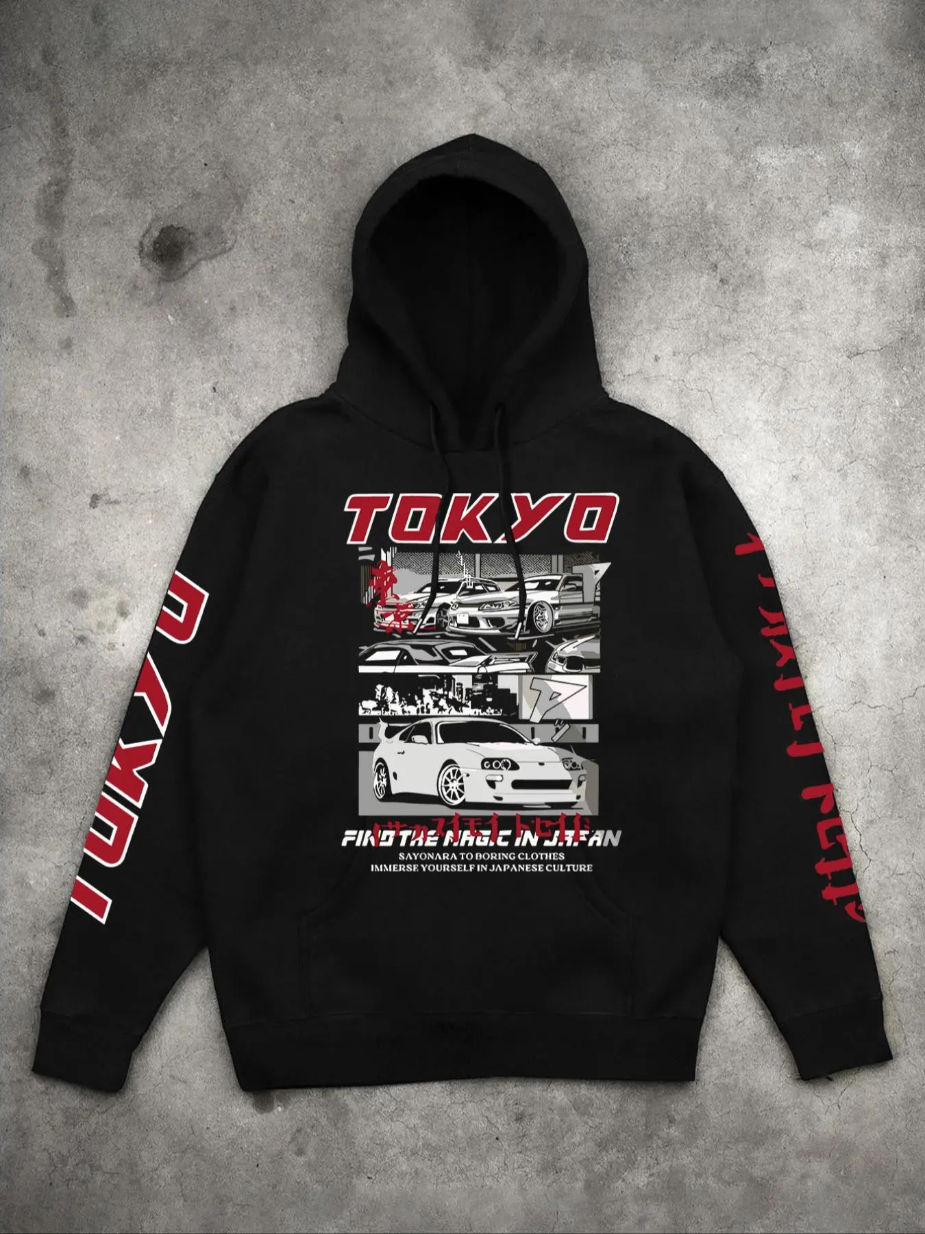 Men's Regular Fit Car Print Hoodie, Casual Comfy Long Sleeve Hooded Sweatshirt for Daily Wear, Men's Clothes for Fall & Winter
