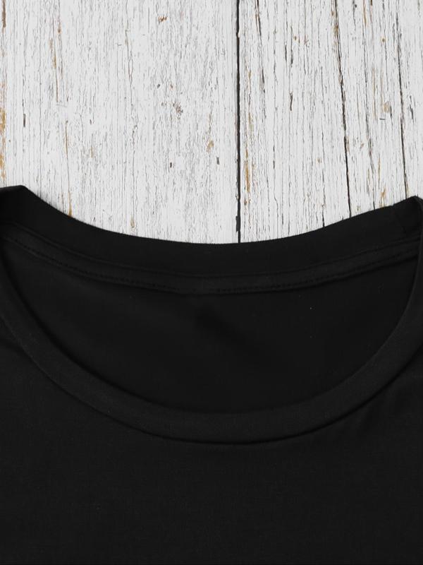 Men's Cartoon & Letter Print Round Neck Tee, Regular Fit Casual Short Sleeve T-shirt for Summer, Men's Top for Daily Wear 6