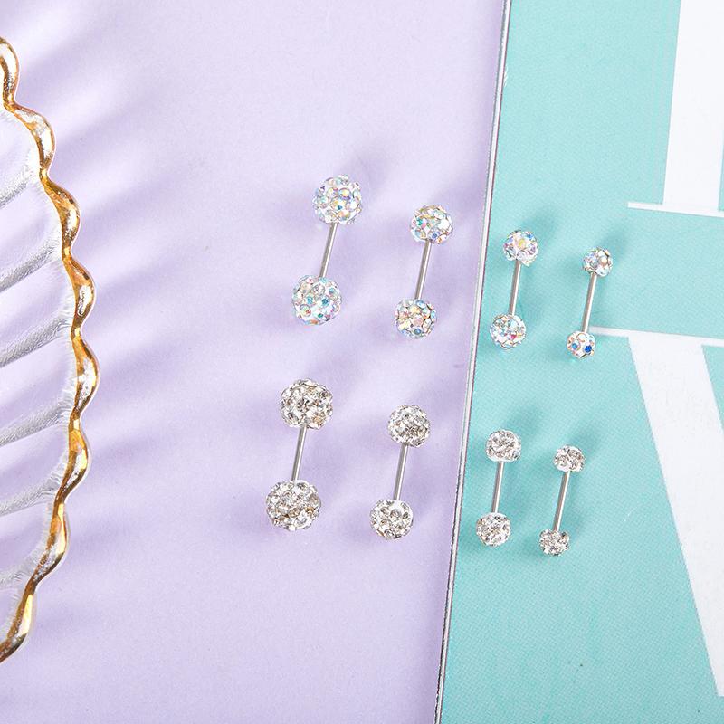 Bông Tai Đinh Tán Bóng Tròn, Thời Trang, Unisex, Dành Cho Phụ Nữ Và Nam Giới, Được Làm Bằng Thép Titan Phụ Kiện Sáng Bóng 5