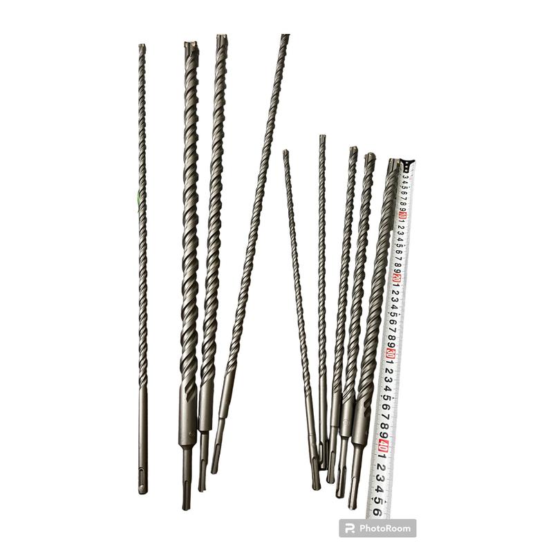  Mũi khoan bê tông dài 450mm chân gài 4 cạnh chấu đủ các phi 10 12 14 16 18 20 22 25 x 450mm 