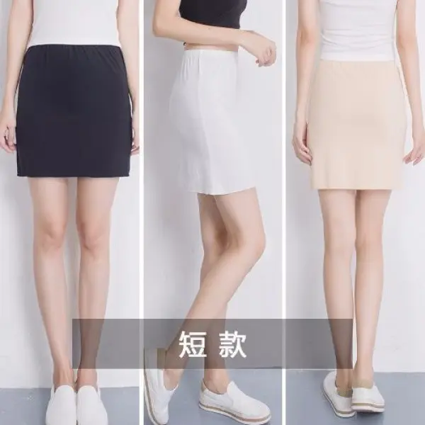 Skirt Bawah, Sutera Susu Anti-Penembusan, Gaya Eropah dan Amerika, Fesyen Wanita Baharu, Skirt Bottoming Elastik, Skirt Bodycon Renda, Perdagangan Luar Negeri