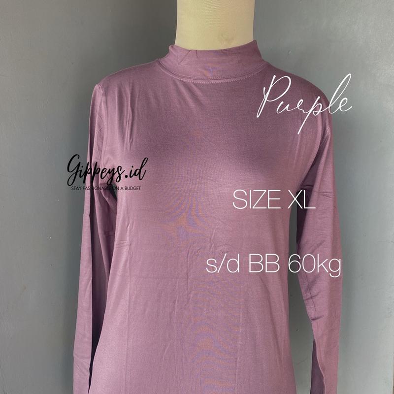 Manset uniqlo turtle neck inner tangan panjang baju bahan kaos rayon 2