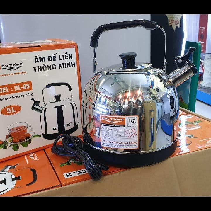 Ấm Siêu Tốc Bình Đun Nước Siêu Tốc Inox 5 L Thép không gỉ có còi báo và không có còi báo Đun Siêu Tốc