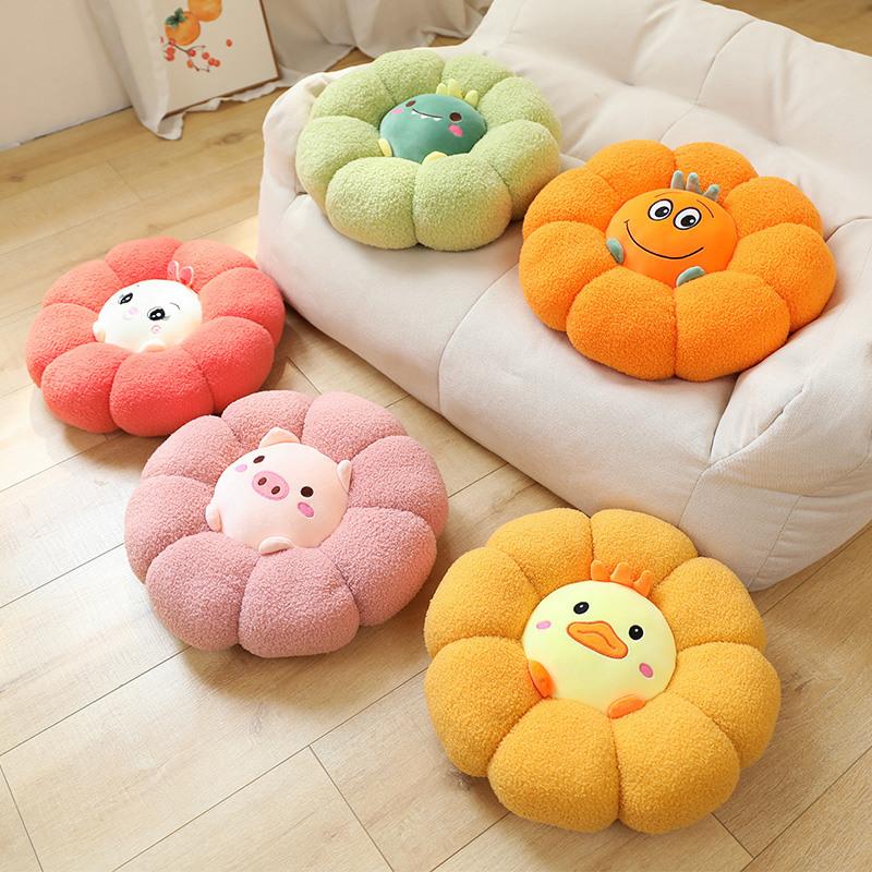 Đệm lót ngồi, lót ghế, tựa lưng bí xù trái cây gối lười, kích thước 40-43cm, dày 10-15cm, chất liệu vải xù