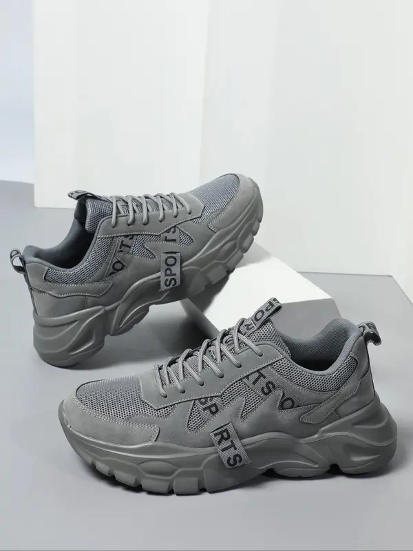 Men's Patchwork Low Top Sneakers, Mens Shoes, Summer 2024 Mesh Comfortable Sports Running Shoes, Mens Trainers, School Shoes, Boy Trendy Casual Round Toe Training Shoes, Platform Walking Shoes, Boy Foot Wear 1