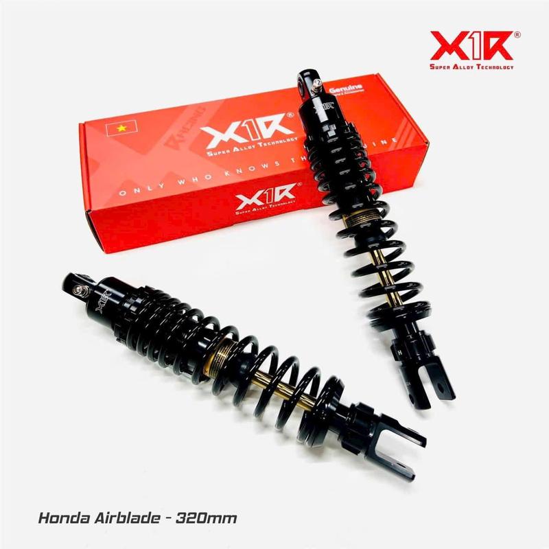 Phuộc X1R Daytona cho Honda Air Blade, chiều cao 320mm gắn cho xe AB 125-150 mẫu 2 val, phuộc có 2 màu: Đỏ, đen, Crom và 2 màu đặc biệt là đen ty vàng và đen ty đen rất đẹp Phụ Tùng