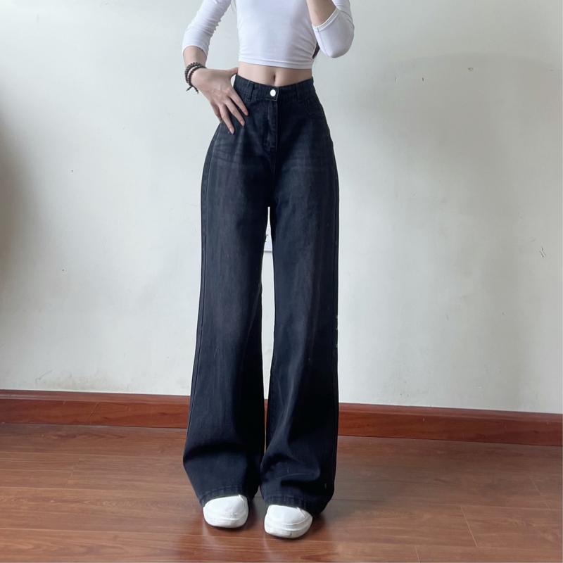 Quần jean ống rộng loe màu retro mài chất jean mềm Women - 7613/6222 6