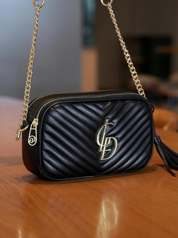 Women's Fashionable Solid Color Quilted Crossbody Bag, Casual Versatile Zipper Shoulder Bag for Daily Used, Trendy All-match Commuter Bag 8