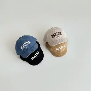 Topi baseball bayi dan anak laki laki keren usia 6 bulan - 3 tahun motif boston ala korea / topi baseball baby keren ala korean Corduroy Kids' Hats Unisex Perempuan