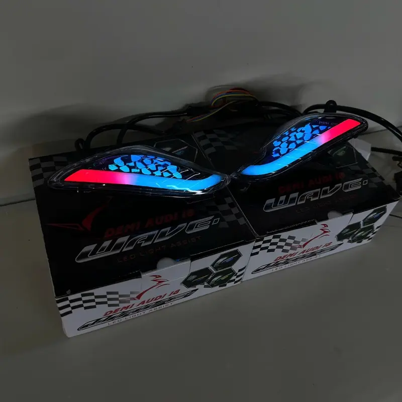 CỤM LED XI NHAN TRƯỚC AUDI I8 đổi màu qua app lắp cho wave (50-100-110) bảo hành 6 tháng 3