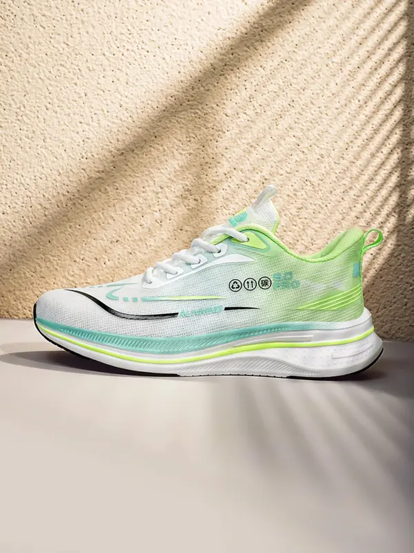 Unisex Colorblock Letter Print Lace Up Running Shoes, Casual Sporty Breathable Comfortable Sneakers, Trendy All-match Sneakers for Daily Wear 2