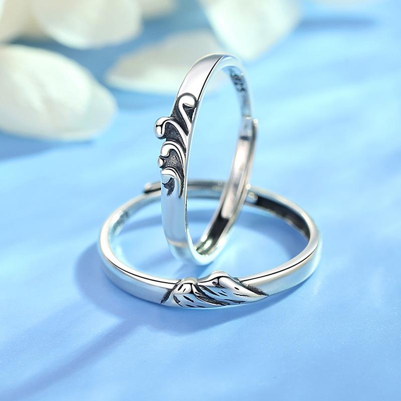 Nhẫn Đôi, Bạc Sterling S925, Phong Cách Cổ Điển, Nhẫn Cặp, Lời Thề Vĩnh Cửu 4