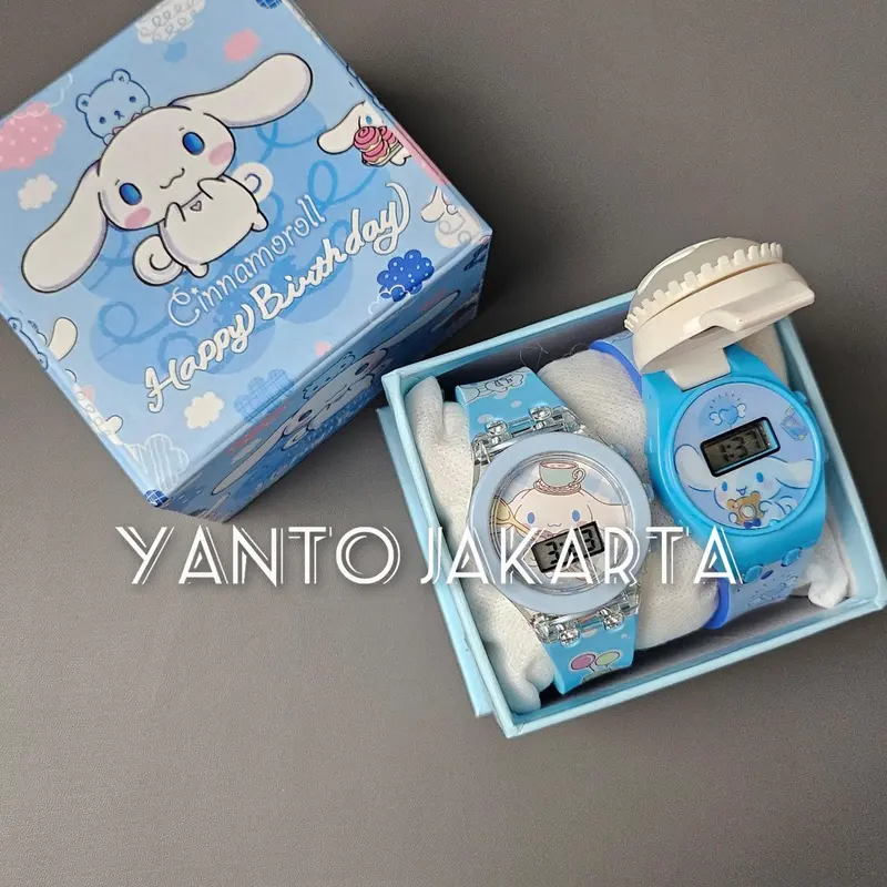Jam tangan anak perempuan lampu spinner 2 in 1 1