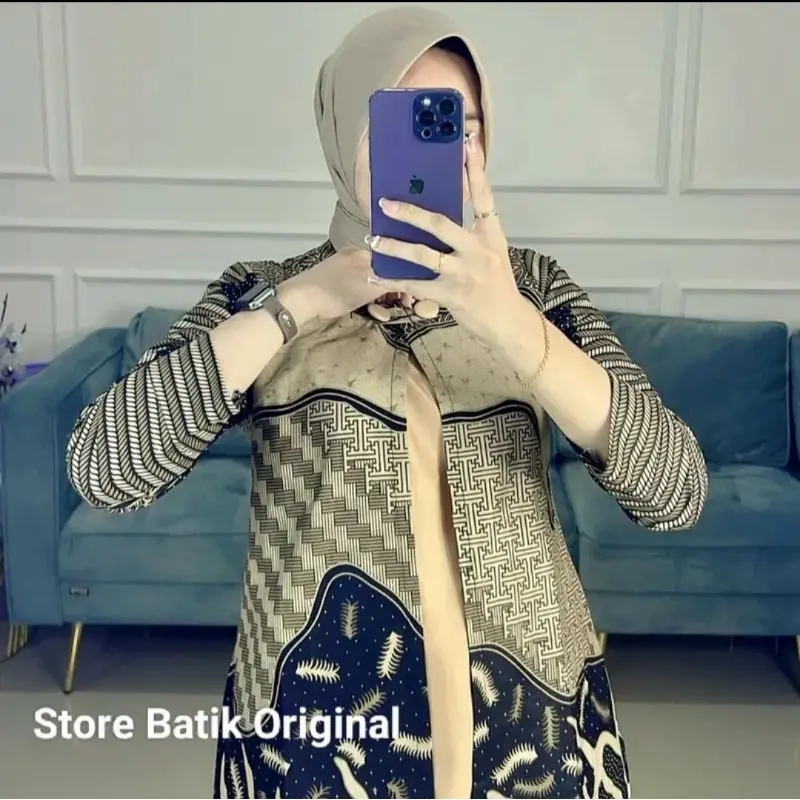 ATASAN BATIK WANITA MODERN BAJU BATIK KANTOR WANITA BATIK NEW BLUS SERAGAMAN 6