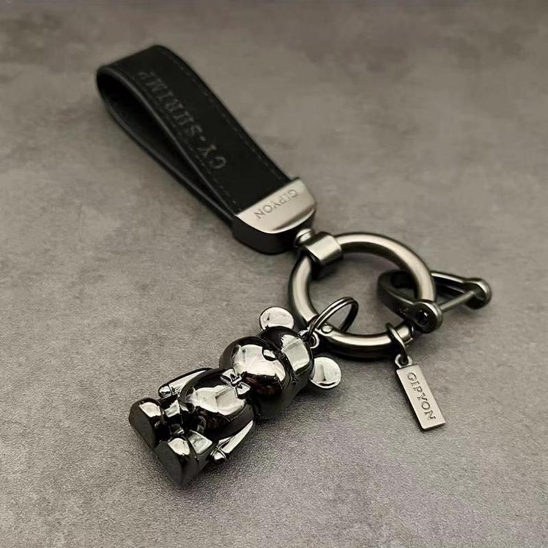 Gấu gấu Kim loại chìa khóa treo treo sáng tạo hoạt hình bạo lực gấu xe gắn máy chìa khóa móc, móc chìa khóa