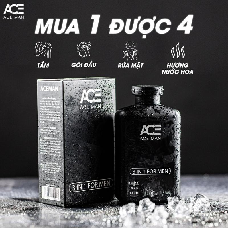 Sữa tắm nam 3 in 1 ACEMAN 320ML tắm gội toàn thân cho nam giới sữa tắm nước hoa thơm lâu mùi hương nam tính quyến rũ Dưỡng Thể