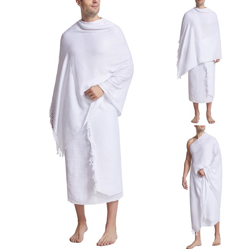 Mens Ihram Towel Hajj & Umrah White New Terry Saudi Desert Dress 2