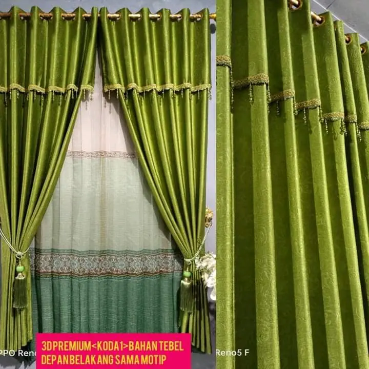 gorden mewah bahn embos poni gabung 12 ring 6 glombang hordeng jendela dan pintu gorden pintu warna 2