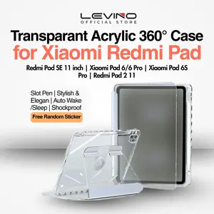 LEVINO Full Acrylic 360 Casing Compatible for Redmi Pad SE 11inch / Mi pad 6/6S PRO Smart magnetic Auto Lock & Wake Case