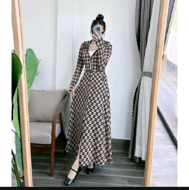 Áo khoác chống nắng toàn thân trên 2 lớp áo crop top ở trên