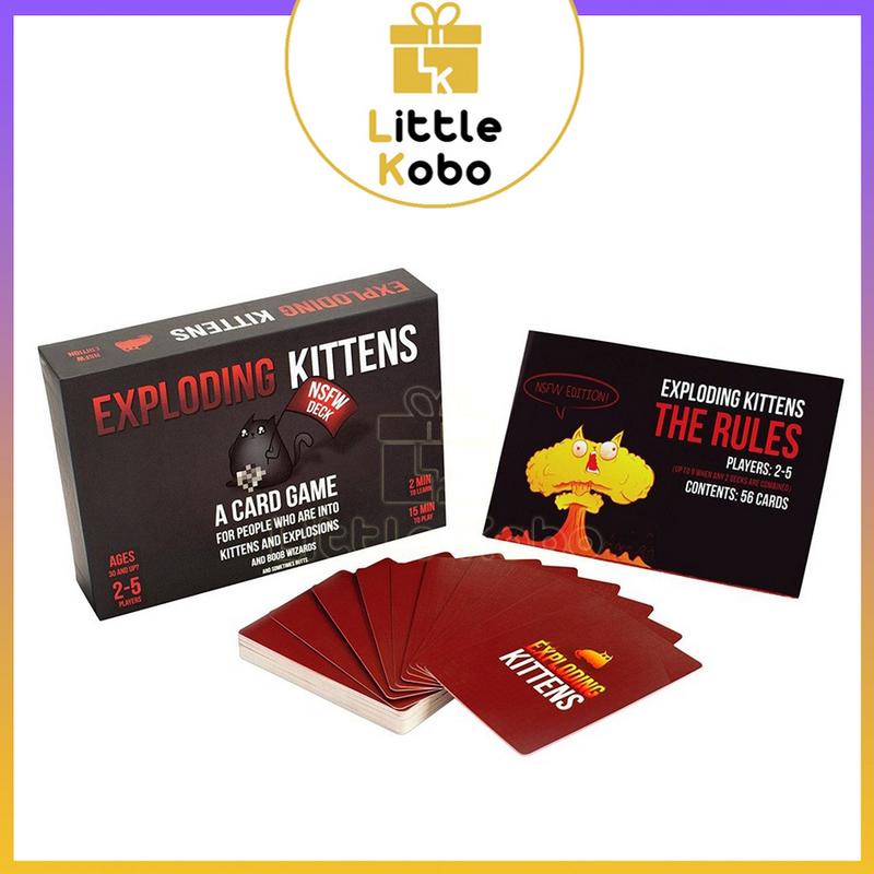   Hộp Cứng Đen 16+  Bài Mèo Nổ Việt Hóa Exploding Kittens Board Game 154 Lá Chất Giấy Dày Chống Nước Bộ Bài Thẻ Bài Cards 